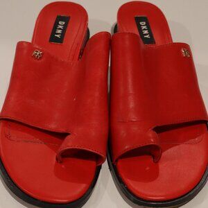 DKNY Red Open Toe Slipper - Size 38.5